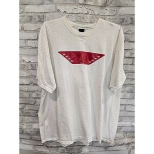 Nike Jordan 2XL Y2K Men's Graphic T-Shirt White Red Wing Center Jumpman Logo XXL